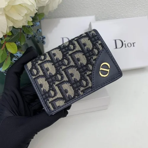 Dior Original Women's Wallet Authentic Oblique Canvas Luxury
