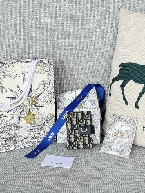 Dior Original Women's Wallet Authentic Oblique Canvas Luxury