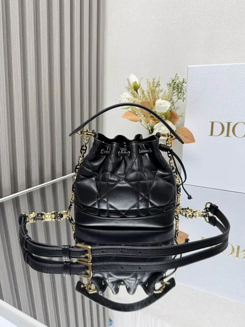 Dior Original Bucket Bag Small Authentic Drawstring Luxury