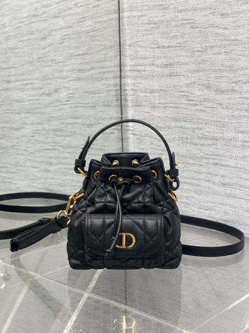 Dior Original Bucket Bag Small Authentic Drawstring Luxury
