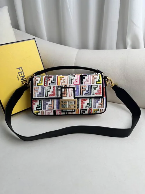 11 Fendi Baguette Medium Flap Bag Women Luxury FF Canvas