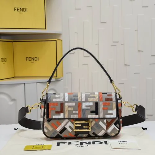 11 Fendi Baguette Medium Flap Bag Women Luxury FF Canvas