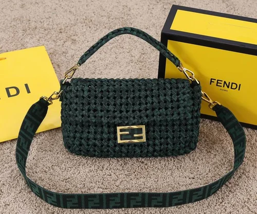 11 Fendi Baguette Medium Flap Bag Women Luxury FF Canvas