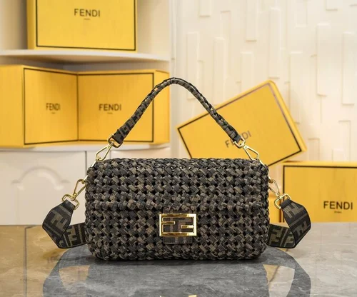 11 Fendi Baguette Medium Flap Bag Women Luxury FF Canvas