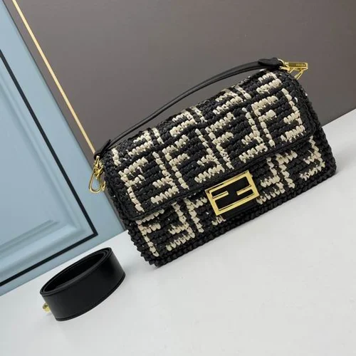 11 Fendi Baguette Medium Flap Bag Women Luxury FF Canvas