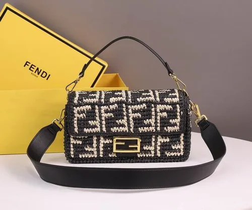 11 Fendi Baguette Medium Flap Bag Women Luxury FF Canvas