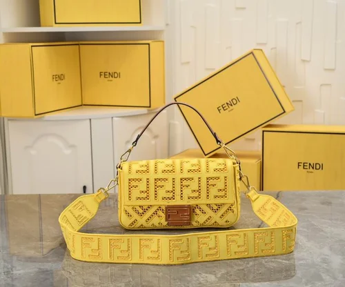 11 Fendi Baguette Medium Flap Bag Women Luxury FF Canvas
