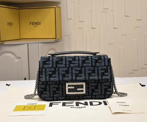 11 Fendi Baguette Medium Flap Bag Women Luxury FF Canvas