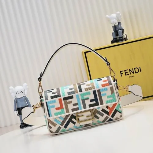 11 Fendi Baguette Medium Flap Bag Women Luxury FF Canvas