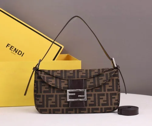 11 Fendi Baguette Medium Flap Bag Women Luxury FF Canvas