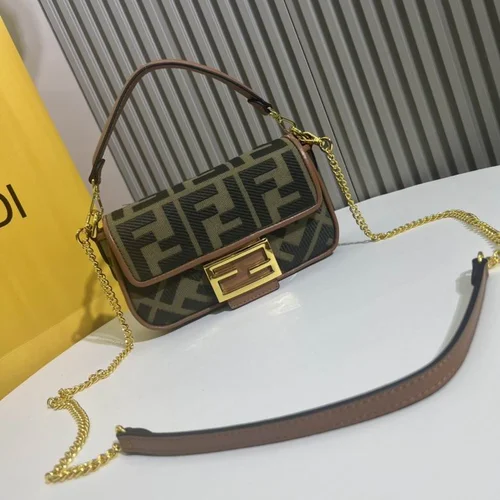 11 Fendi Baguette Medium Flap Bag Women Luxury FF Canvas