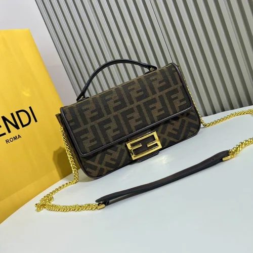 11 Fendi Baguette Medium Flap Bag Women Luxury FF Canvas