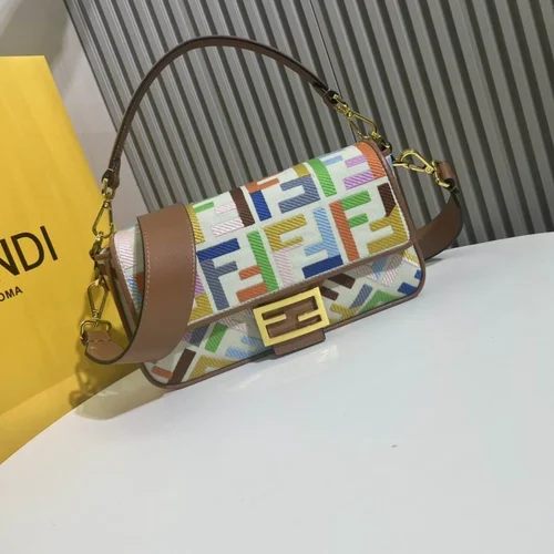 11 Fendi Baguette Medium Flap Bag Women Luxury FF Canvas