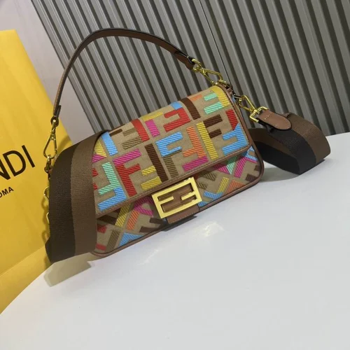 11 Fendi Baguette Medium Flap Bag Women Luxury FF Canvas