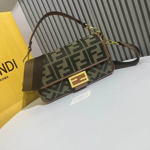 11 Fendi Baguette Medium Flap Bag Women Luxury FF Canvas
