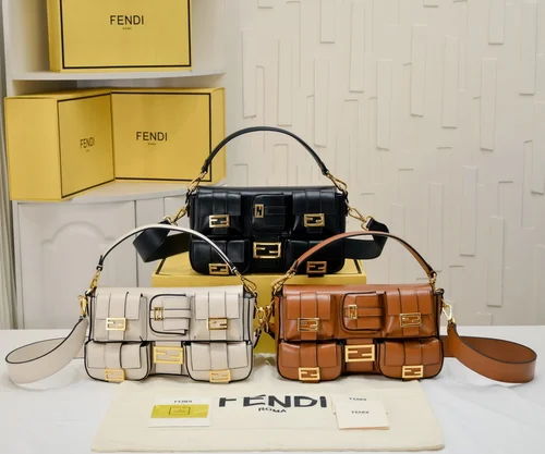 11 Fendi Baguette Medium Flap Bag Women Luxury FF Canvas