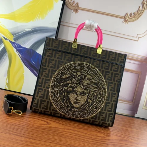 11 Fendi Large Tote Bag Women Luxury Canvas Leather Designer