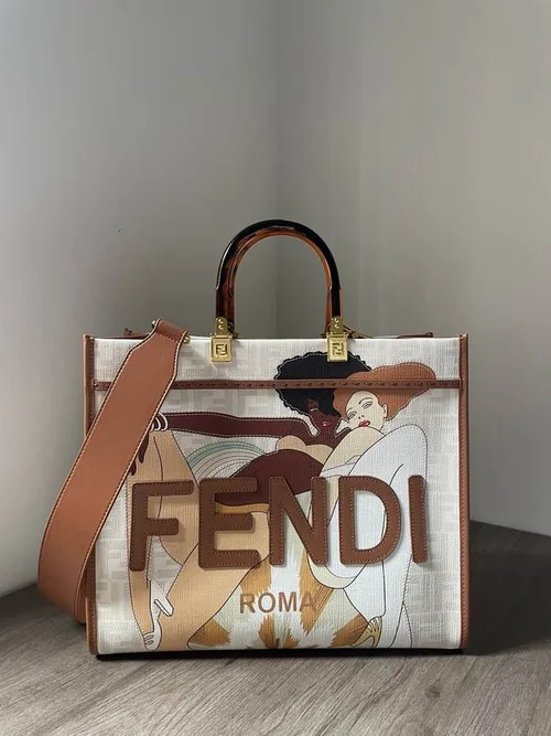 11 Fendi Large Tote Bag Women Luxury Canvas Leather Designer