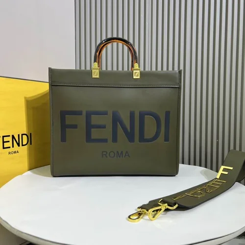 11 Fendi Large Tote Bag Women Luxury Canvas Leather Designer