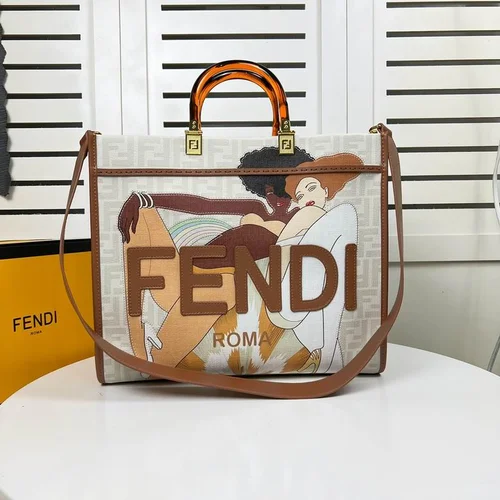 11 Fendi Large Tote Bag Women Luxury Canvas Leather Designer