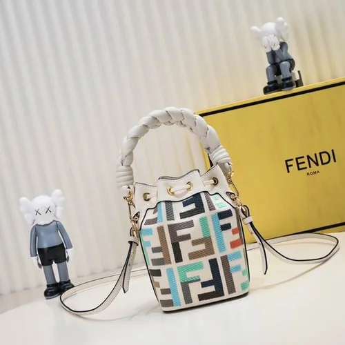 11 Fendi Bucket Bag Small Drawstring Women Luxury FF Canvas