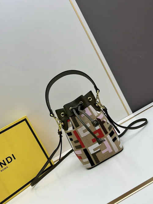 11 Fendi Bucket Bag Small Drawstring Women Luxury FF Canvas
