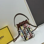 11 Fendi Bucket Bag Small Drawstring Women Luxury FF Canvas