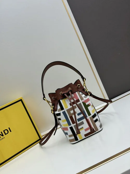11 Fendi Bucket Bag Small Drawstring Women Luxury FF Canvas
