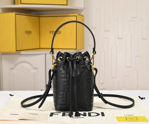 11 Fendi Bucket Bag Small Drawstring Women Luxury FF Canvas