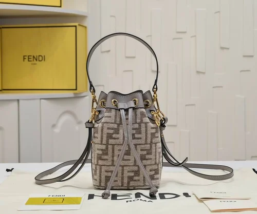 11 Fendi Bucket Bag Small Drawstring Women Luxury FF Canvas
