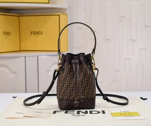 11 Fendi Bucket Bag Small Drawstring Women Luxury FF Canvas