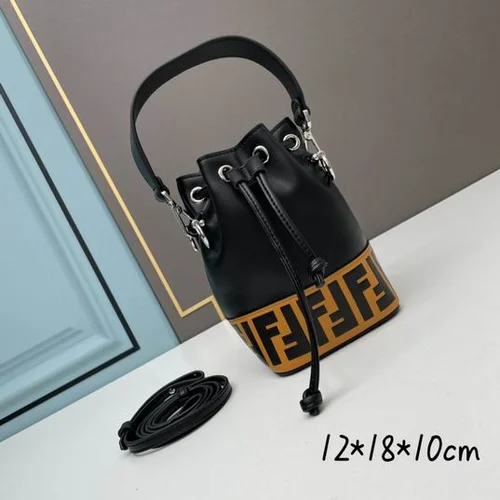 11 Fendi Bucket Bag Small Drawstring Women Luxury FF Canvas