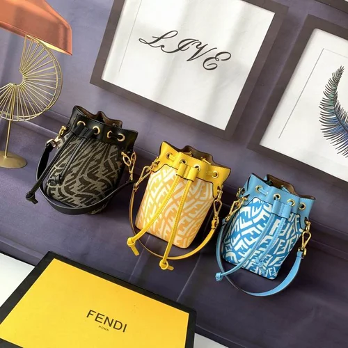 11 Fendi Bucket Bag Small Drawstring Women Luxury FF Canvas