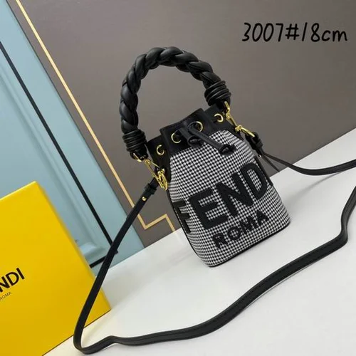 11 Fendi Bucket Bag Small Drawstring Women Luxury FF Canvas