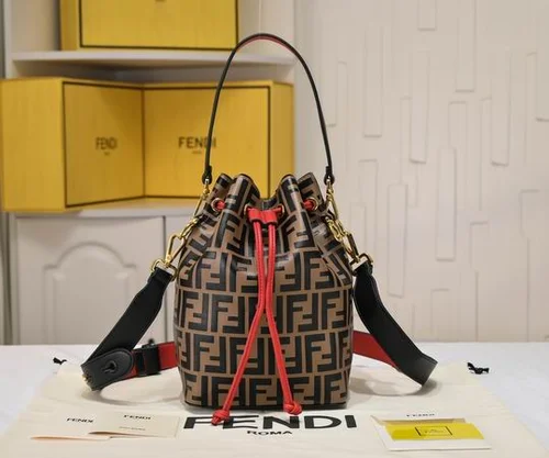 11 Fendi Bucket Bag Small Drawstring Women Luxury FF Canvas