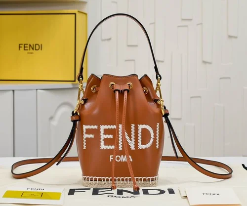 11 Fendi Bucket Bag Small Drawstring Women Luxury FF Canvas