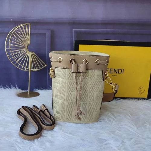 11 Fendi Bucket Bag Small Drawstring Women Luxury FF Canvas