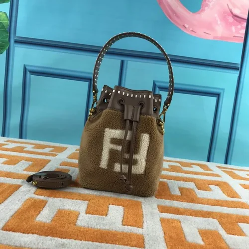 11 Fendi Bucket Bag Small Drawstring Women Luxury FF Canvas
