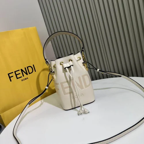 11 Fendi Bucket Bag Small Drawstring Women Luxury FF Canvas