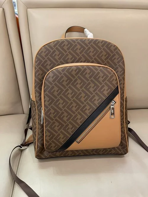 11 Fendi Backpack Large Women Men Luxury FF Logo Canvas
