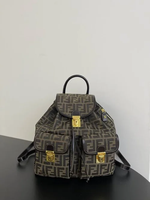 Fendi Original Backpack Large Authentic FF Canvas Luxury