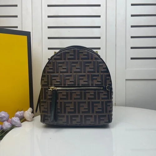 11 Fendi Backpack Large Women Men Luxury FF Logo Canvas