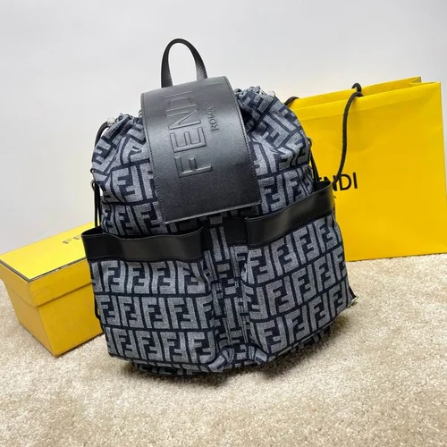 11 Fendi Backpack Large Women Men Luxury FF Logo Canvas