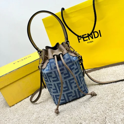 11 Fendi Bucket Bag Small Drawstring Women Luxury FF Canvas