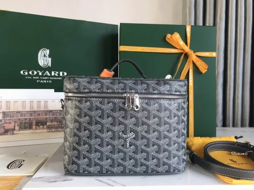 Goyard Makeup Cosmetic Pouch Women Luxury Coated Canvas