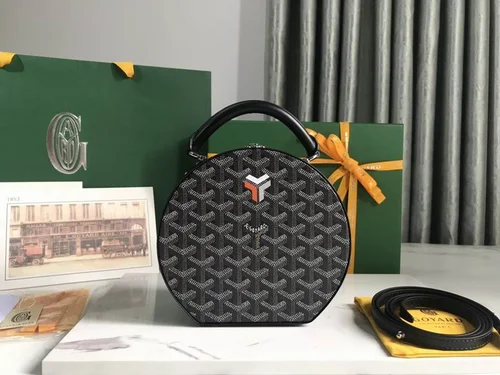 Goyard Original Round Box Vanity Authentic Coated Canvas