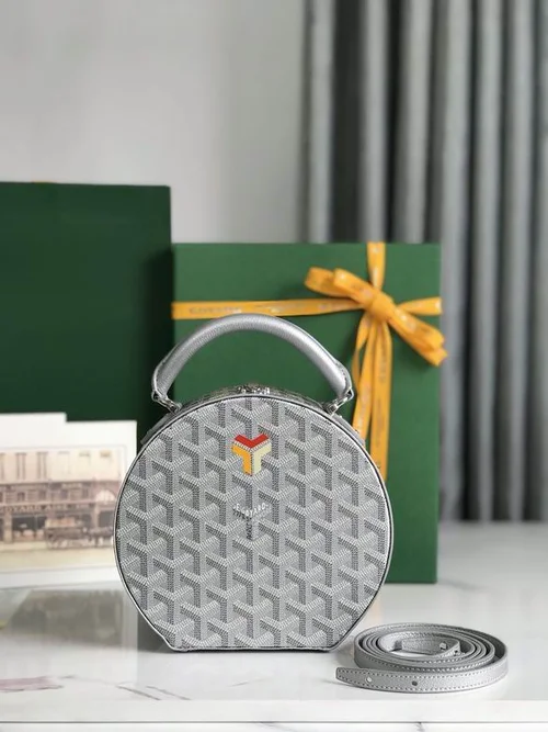 Goyard Original Round Box Vanity Authentic Coated Canvas