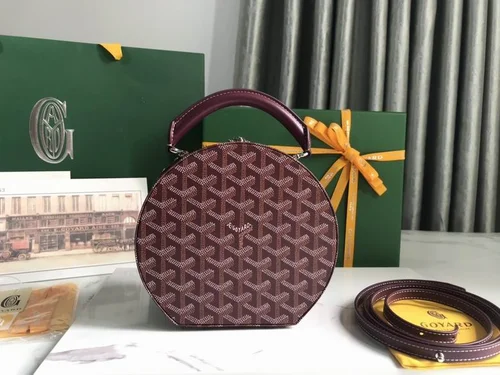 Goyard Original Round Box Vanity Authentic Coated Canvas