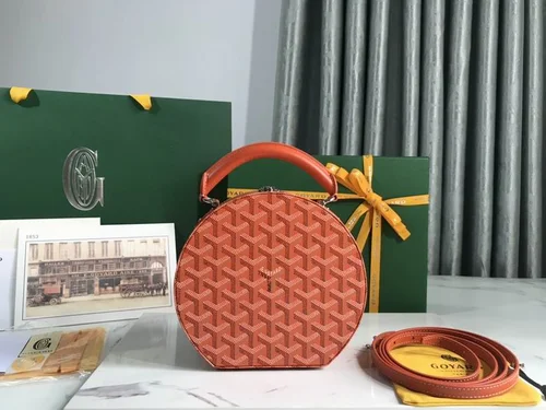 Goyard Original Round Box Vanity Authentic Coated Canvas