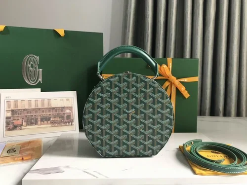 Goyard Original Round Box Vanity Authentic Coated Canvas